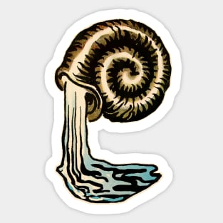 Snail with flowing magic: stream of dreams Sticker